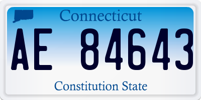 CT license plate AE84643