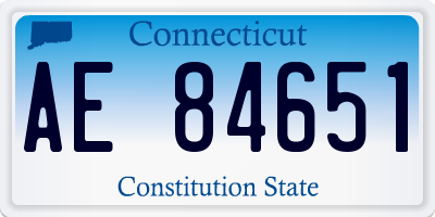 CT license plate AE84651