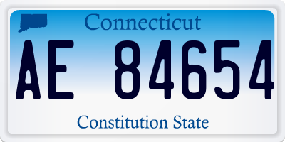 CT license plate AE84654