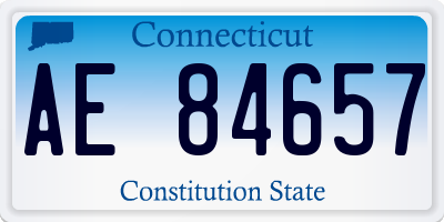 CT license plate AE84657