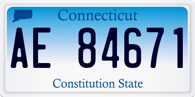 CT license plate AE84671