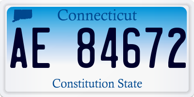CT license plate AE84672