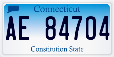 CT license plate AE84704
