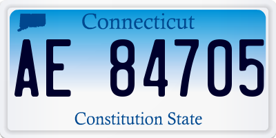 CT license plate AE84705