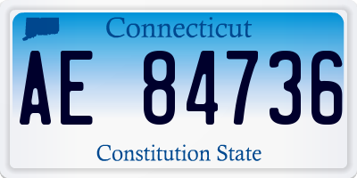 CT license plate AE84736
