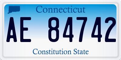 CT license plate AE84742