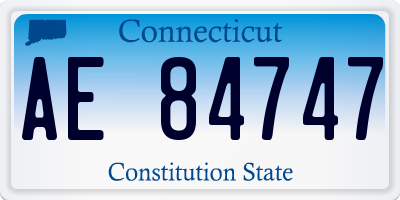 CT license plate AE84747