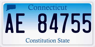 CT license plate AE84755