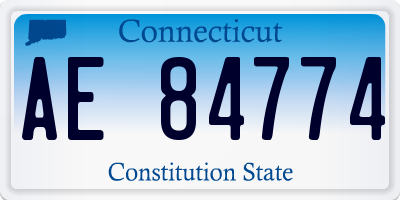 CT license plate AE84774