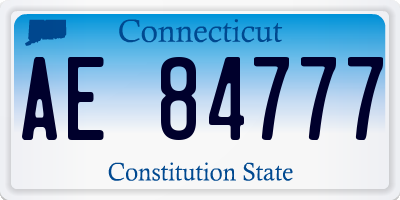 CT license plate AE84777