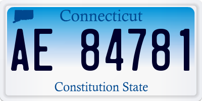 CT license plate AE84781