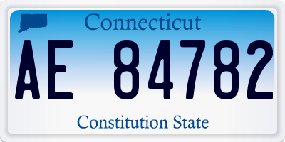 CT license plate AE84782