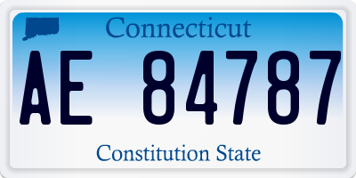 CT license plate AE84787