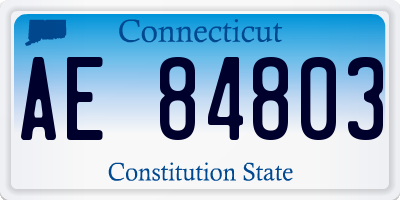 CT license plate AE84803