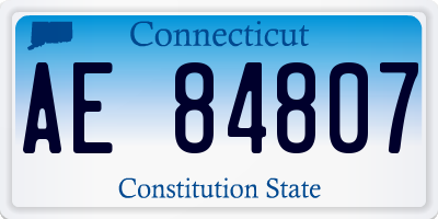 CT license plate AE84807