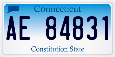 CT license plate AE84831