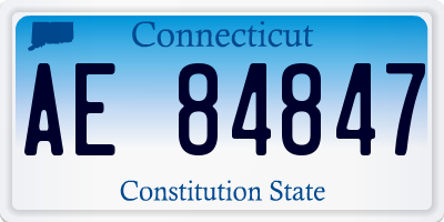 CT license plate AE84847