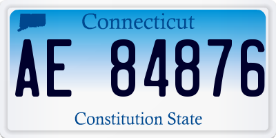 CT license plate AE84876