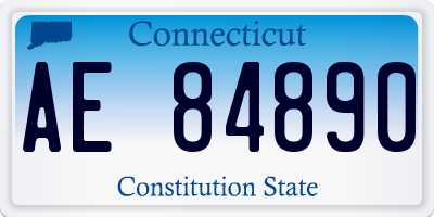 CT license plate AE84890
