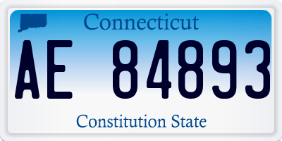 CT license plate AE84893