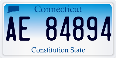 CT license plate AE84894