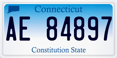 CT license plate AE84897