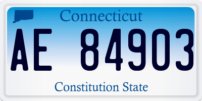 CT license plate AE84903
