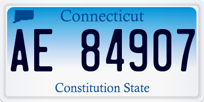 CT license plate AE84907