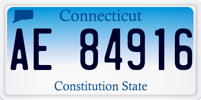 CT license plate AE84916