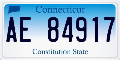 CT license plate AE84917