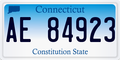 CT license plate AE84923