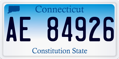 CT license plate AE84926