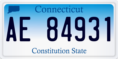 CT license plate AE84931