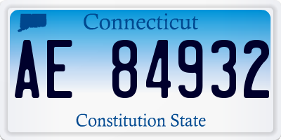 CT license plate AE84932