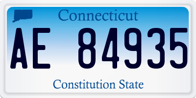 CT license plate AE84935