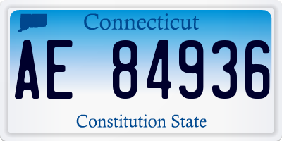 CT license plate AE84936
