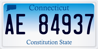 CT license plate AE84937