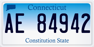 CT license plate AE84942