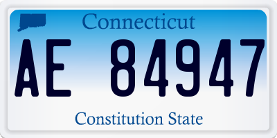 CT license plate AE84947