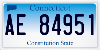 CT license plate AE84951