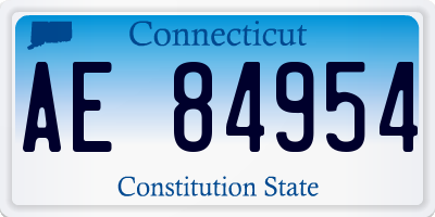 CT license plate AE84954