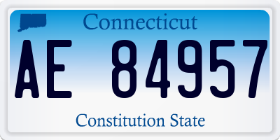CT license plate AE84957