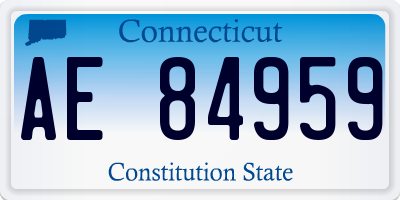 CT license plate AE84959