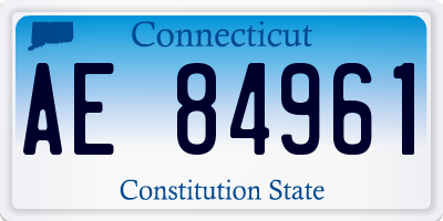 CT license plate AE84961