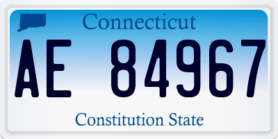 CT license plate AE84967