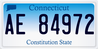 CT license plate AE84972