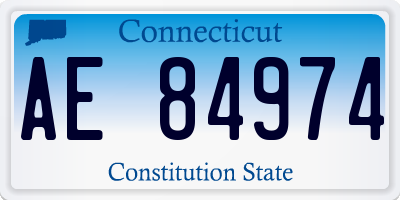 CT license plate AE84974