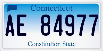 CT license plate AE84977