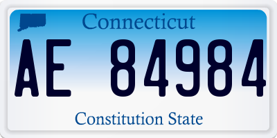 CT license plate AE84984