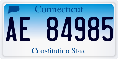 CT license plate AE84985